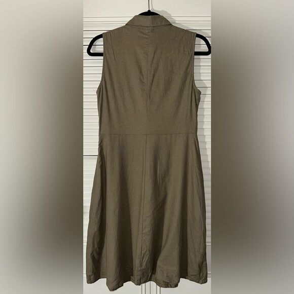 T Tahari Women’s Linen Blend Sleeveless Collared Fit & Flare A-Line Dress Size 6 - Picture 4 of 11